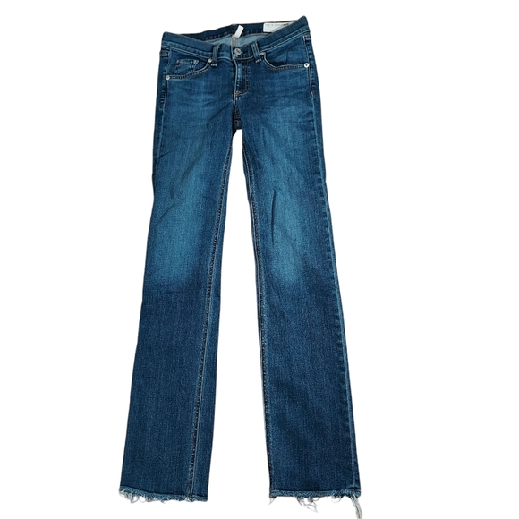 Rag & Bone Straight Leg Raw Hem Jeans 25 - Picture 1 of 15